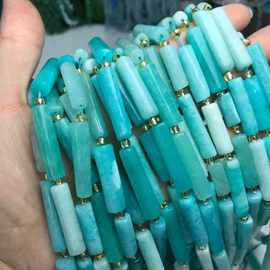 天然天河石原石长柱型半成品散珠 DIY手工饰品配件手链项链批发