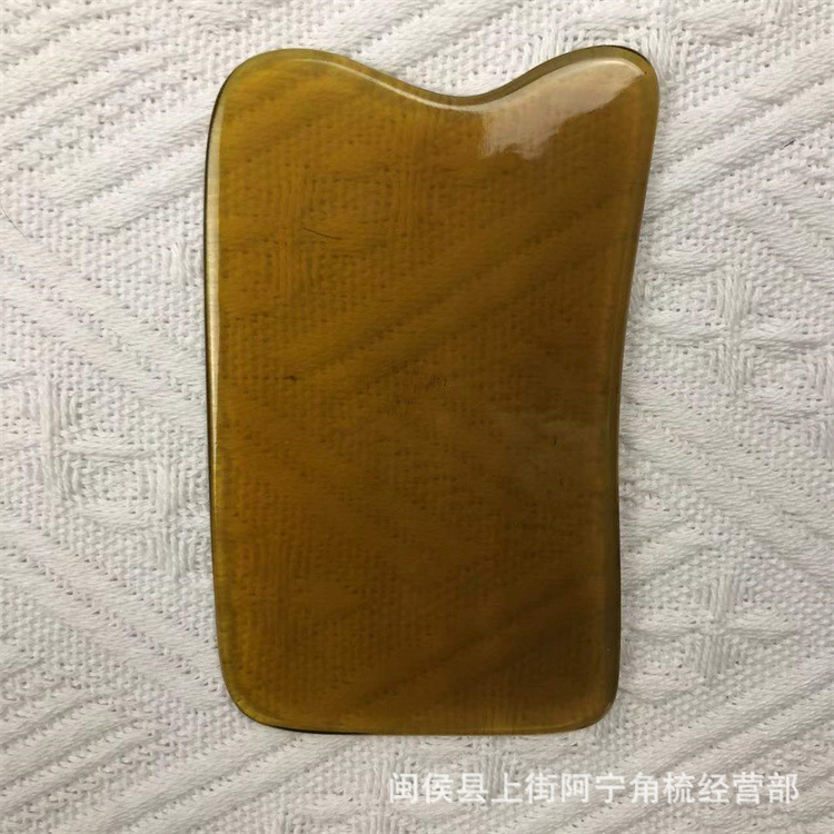 Natural Buffalo Horn Gua Sha Board 9.5cm Facial Body Scraping Massage Tool with Guasha Comb and Tendon Stick specifications