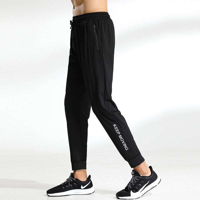 2022 nuevos pantalones de verano para hombres Pantalones deportivos de secado rápido para correr fitness pantalones de seda de hielo transpirables delgados pantalones casuales hombres