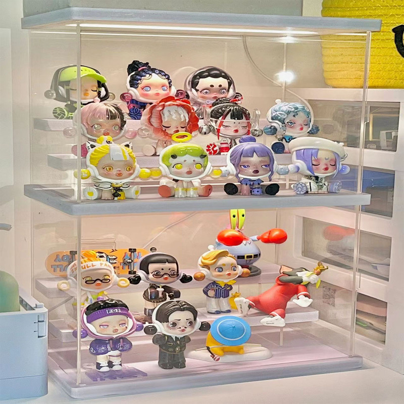 Acrylic Blind Box Lego Pop Mart Display Box Figurine Storage Cabinet Shelf Model Plexiglass Creative