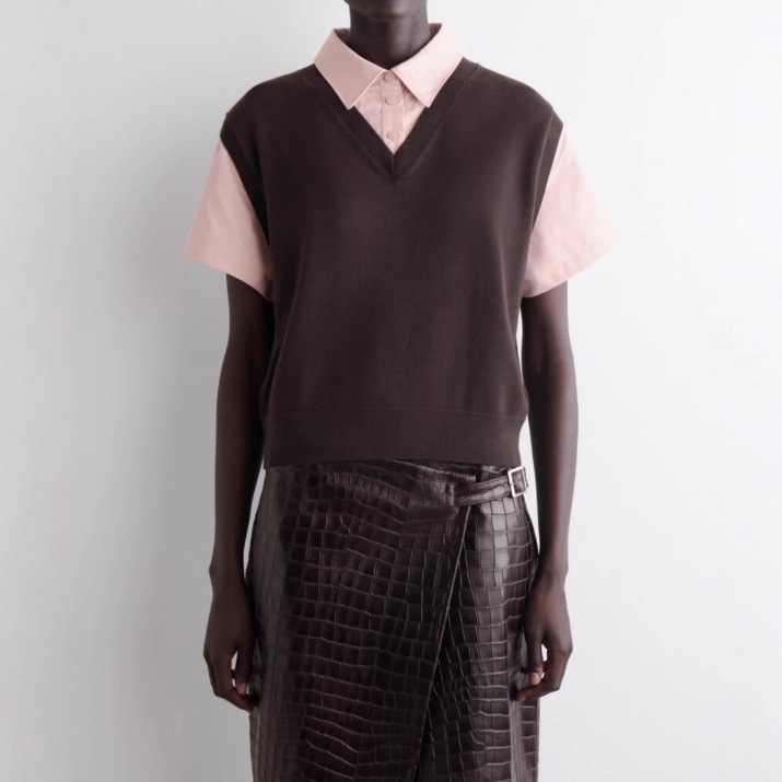 Cs Style Women's Standard Fit Merino Wool Shirt Vest 20255 Autum New