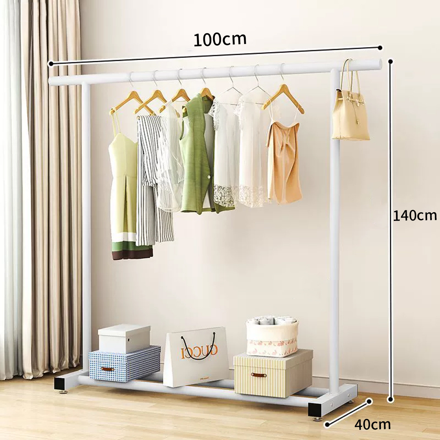 기본모델 [풀메탈] 100cm 길이의 단극 - 흰색