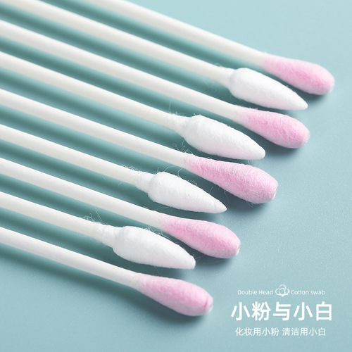 Origin manufacturer Xiaozhanzi 300 pieces two-color cotton swabs, cotton sticks, ear cleaning pointed tip paper cores, cotton swabs