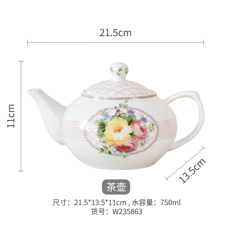 Té de la tarde, tetera de porcelana de hueso de alto valor, tetera, Boda, Cerámica Xinju, Tazas y platillos de café de gran capacidad para el hogar