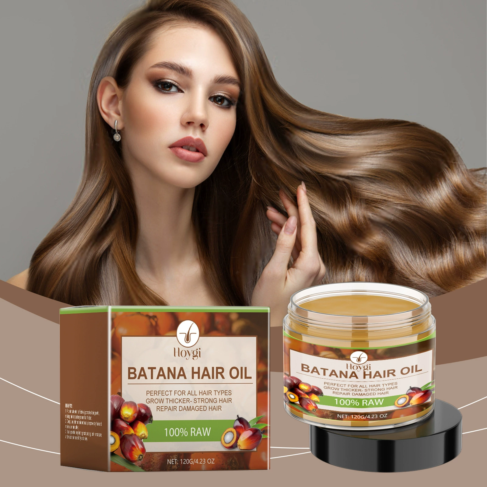 HOYGI Батана Ми для волос Масло для ухода за волосами питает увлажняющий крем, увлажняющий и увлажняющий уход за волосами