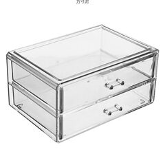 大型二層引き出しデスクトップ透明アクリル収納ボックス化粧品口紅マスク文具ラックメーカー