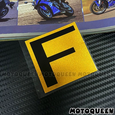 plate decals for electric motorcycles, Motorcycle tail - letter-f-54x-54cm-one