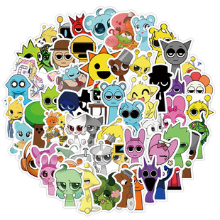 50 Rhythm Box Cartoon Stickers Waterproof Stickers Stationery Phone Case Decoration Stickers Wholesale