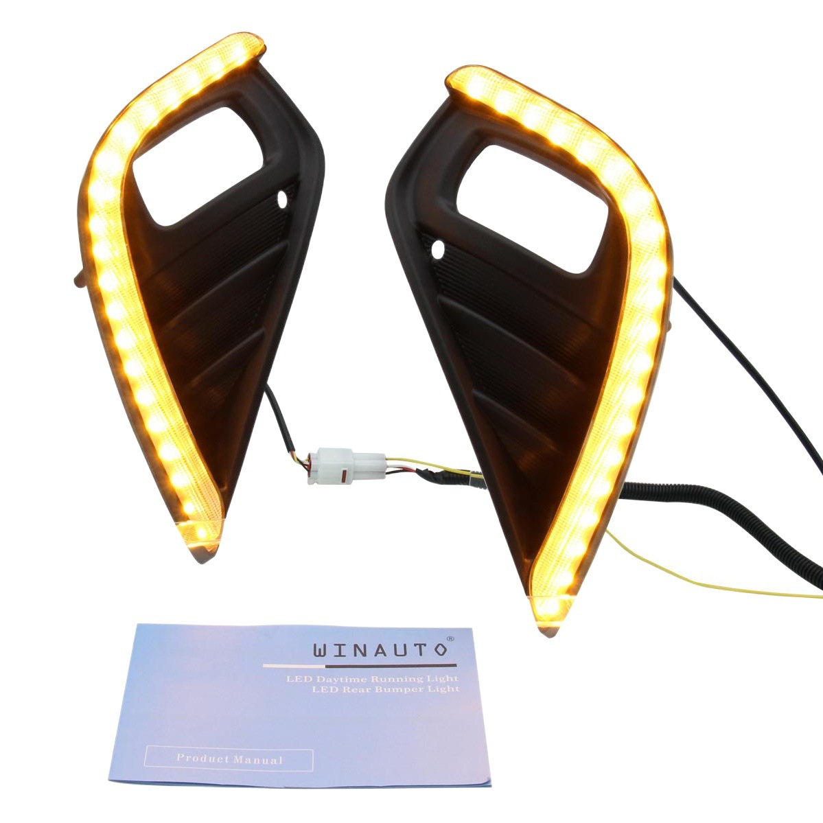 Adecuado para 2020ty Highlander con streamer amarillo de dirección de dos colores LED luces diurnas