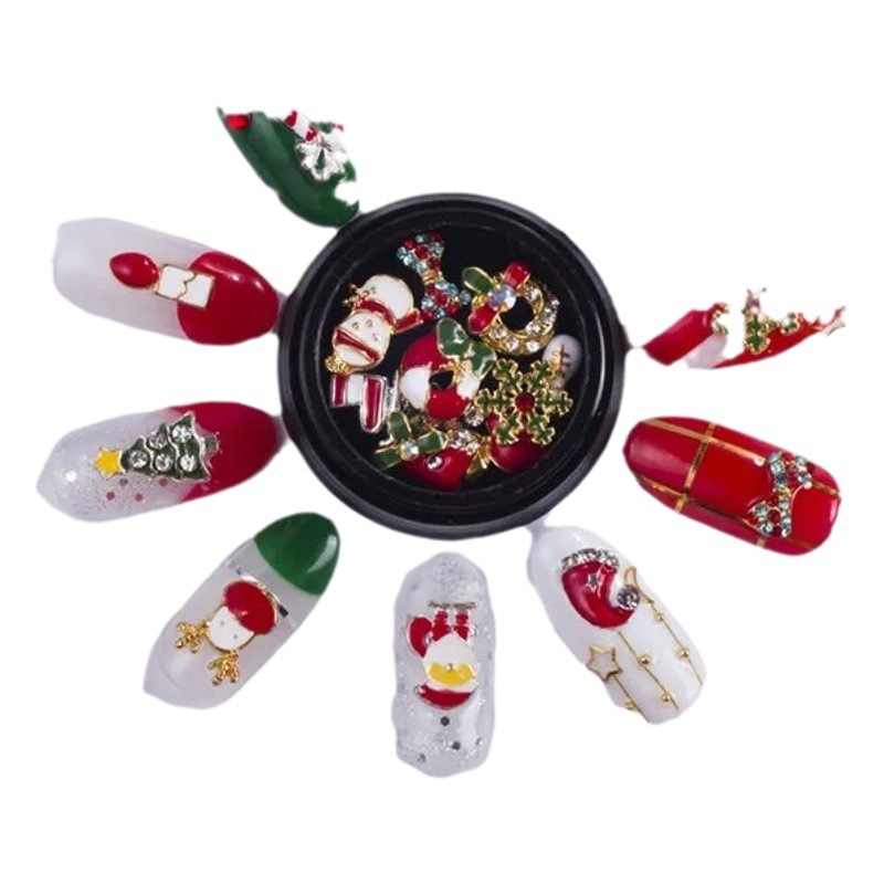 Manicura Navidad joyería diamante brillo diamante accesorios lentejuelas Super flash diamante red caliente perla esmalte de uñas parche rhinestone