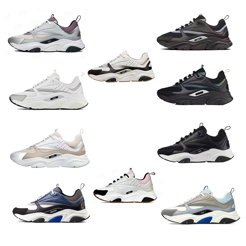 2026 European Station New Model B22 Mesh Color-Blocking Lace-Up Shock-Absorbing Non-Slip Lightweight Low-Top Casual Sports Shoes for Men and Women