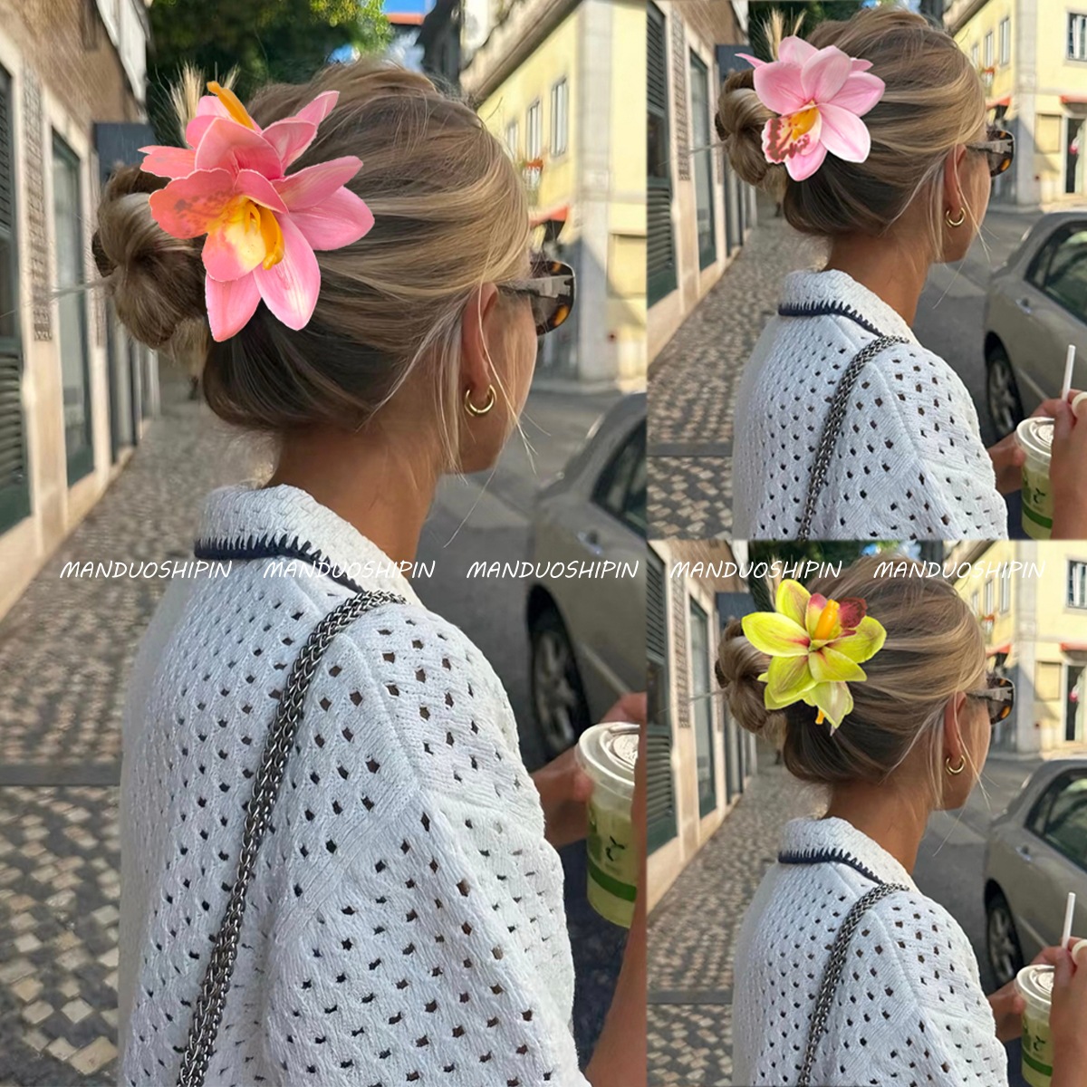 30g Weight Hair Sticks, Hair Tie, Insert comb Hair Accessories Type 1 Piece Quantity Holiday, Tea Party Occasion Cloth Material Flower Pattern All Seasons Season Women's Gender Pastoral Style Pastoral Women's Flower Cloth Hair Sticks Hair Tie Insert Comb 3