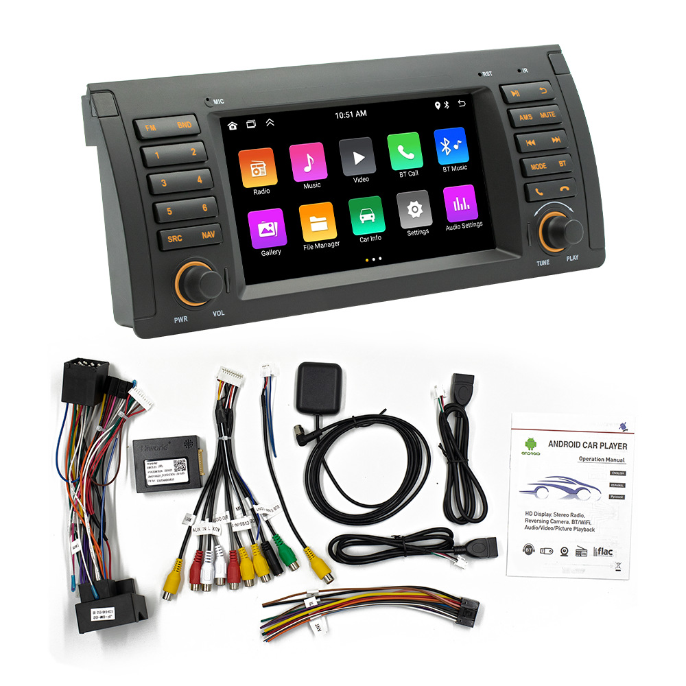 Aplicable para el reproductor Bluetooth montado en el automóvil BMW E39 Fang Yitong Android GPS de navegación todo en uno en 2002 ~ 08