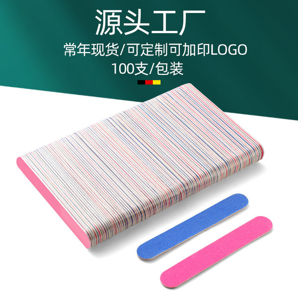 Source factory wood file nail nail nail rubbing double-sided polishing small sand strip manicure shape special tool Image