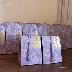 新中国式喜糖袋結婚2025新型糖箱紫感結婚式婚約お土産包装