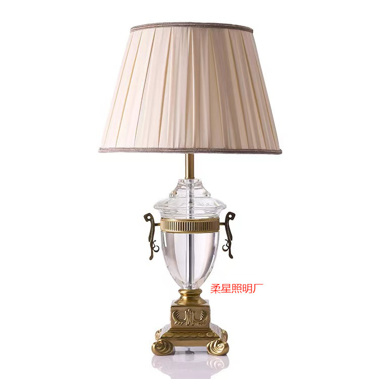 High-end Luxury K9 Crystal Table Lamp Zinc Alloy Retro Palace European Style Retro Bedroom Bedside Living Room Table Lamp High-end Luxury K9 Crystal Table Lamp Zinc Alloy Retro Palace European Style Retro Bedroom Bedside Living Room Table Lamp