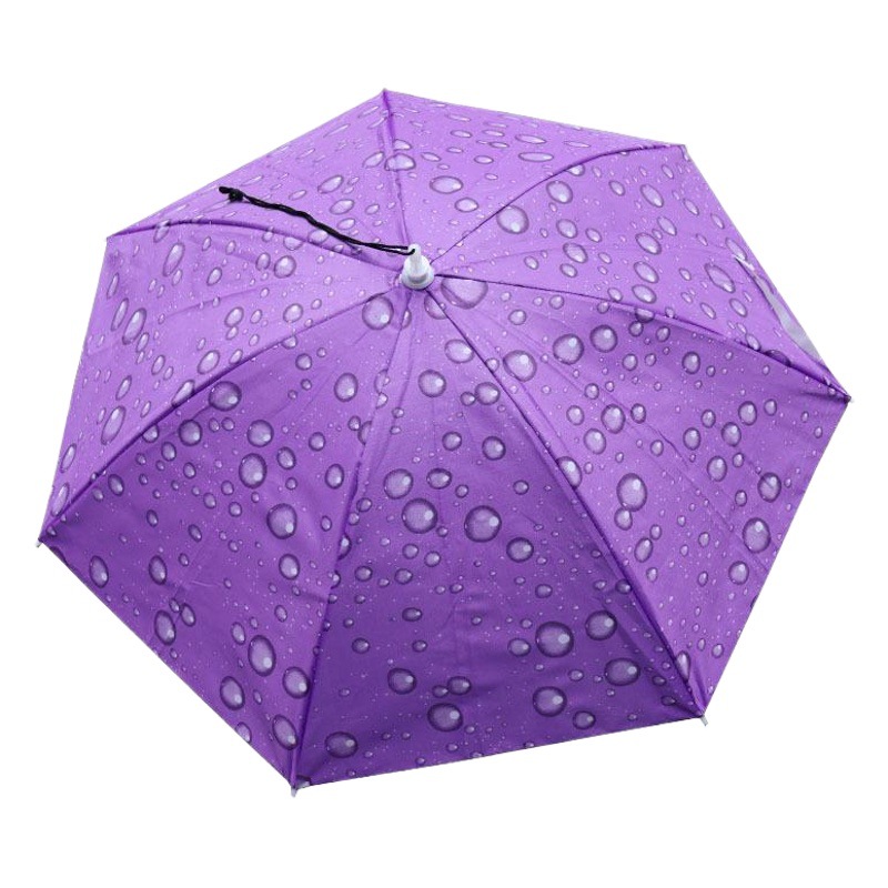 Venta al por mayor tapa paraguas montado en la cabeza-paraguas a prueba de sol sombrero de pesca paraguas a prueba de sol a prueba de lluvia paraguas de pesca al aire libre