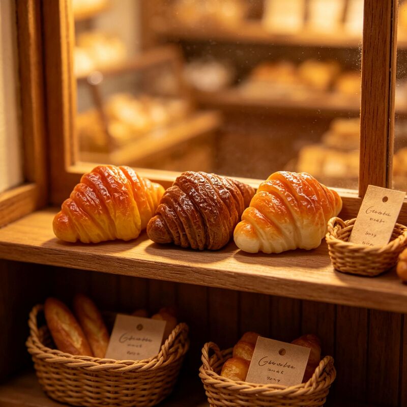 Simulated Croissant Bakery Shop Food Toy Dessert Dollhouse Scene Decoration Keychain Pendant DIY Accessory Simulated Croissant Bakery Shop Food Toy Dessert Dollhouse Scene Decoration Keychain Pendant DIY Accessory