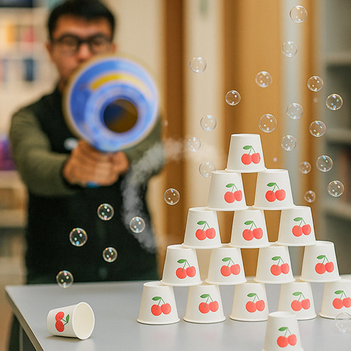 Children's New and Unique June 1st Skyrocket Multi-Hole Bubble Blowing Machine Handheld Firework Gatling Gun Toy Children's Gift