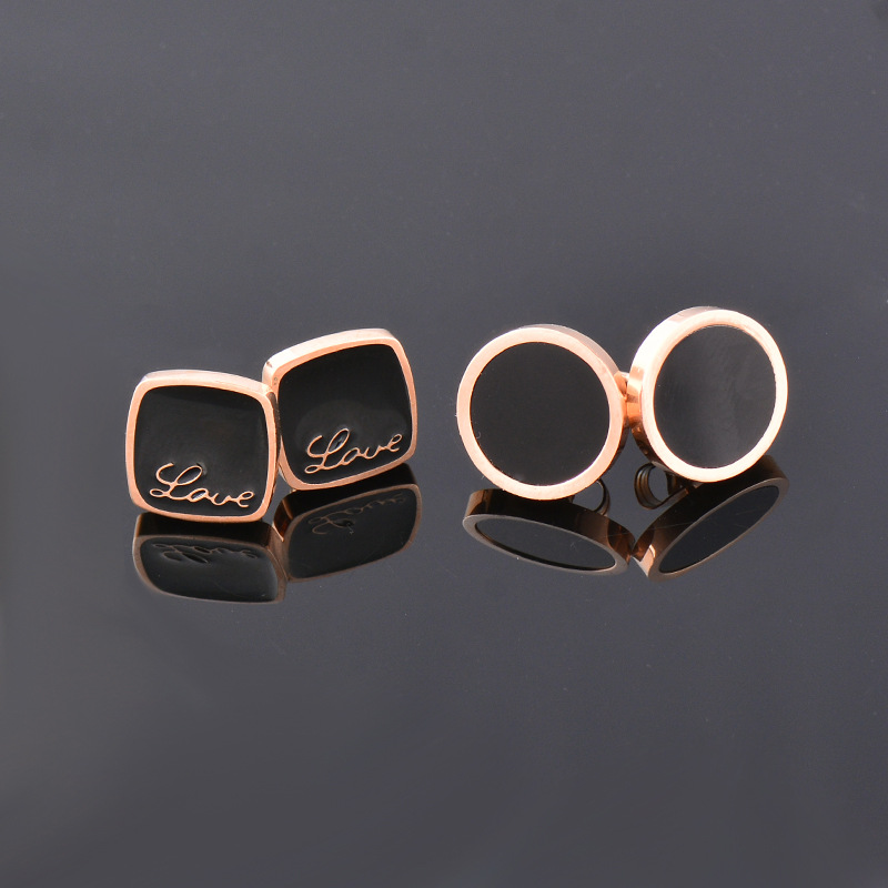 Fashion Round Eye Stainless Steel Inlay Rhinestones Ear Studs 1 Pair