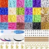 Clay, beads, set, ceramics with letters, accessory, 4500 pieces, suitable for import