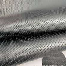 皮革针织底半冲孔纹皮革PVC皮革户外用品鞋材料箱包手袋面料透气