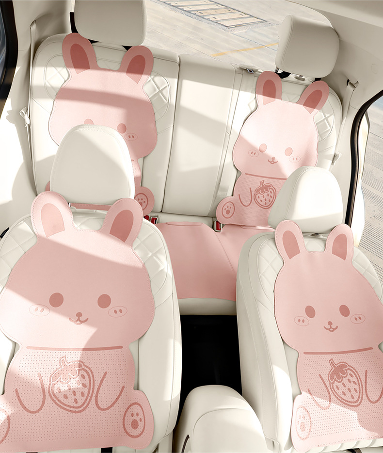 26 Years New Model Cute Little Rabbit Faux Fur Half-Cover Saddle Pad Car Seat Cushion Cover Universal for All Seasons