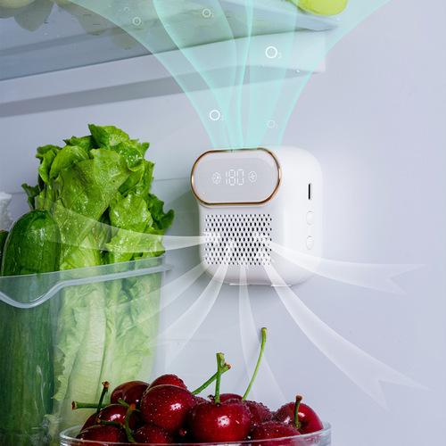 Cross-border new mini refrigerator deodorizer household led air purifier 3-level ozone sterilization fruit preservation