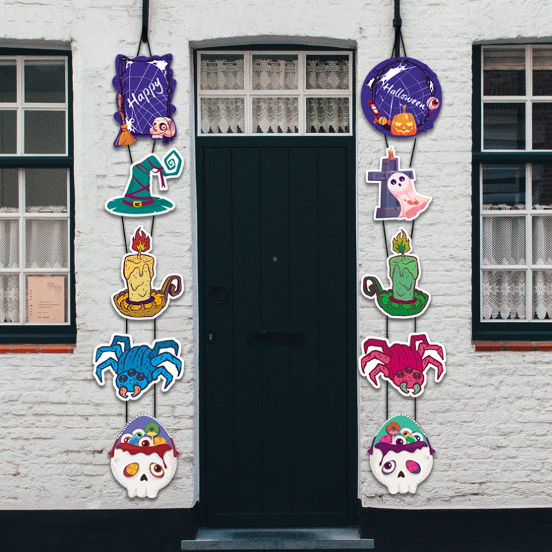 Transfronterizo nueva puerta de Halloween colgando decoraciones del partido adornos colgantes de papel decoraciones colgantes decoración de la puerta
