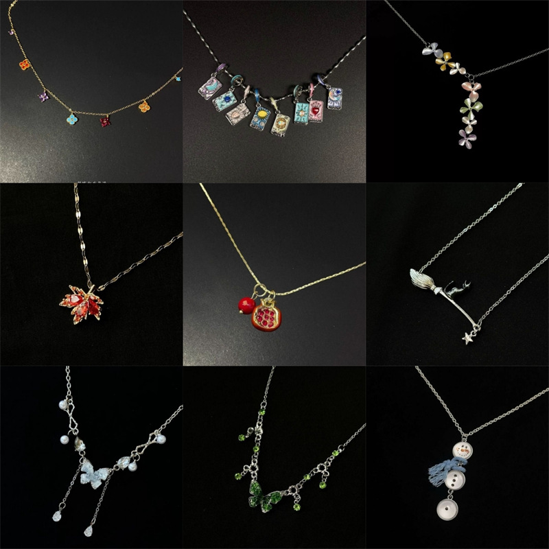 Vintage vintage 【Corlor-four-leave】Necklace retro colorful ethnic…