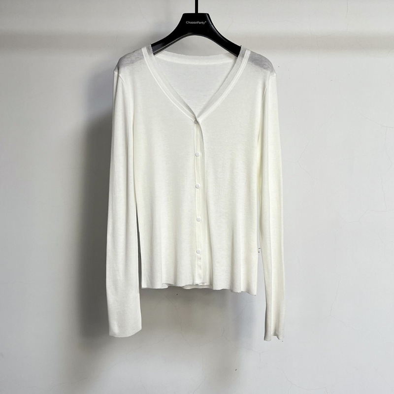 【Cp】Designer Women's Clothing Boutique Genuine Tencel Silk Series Minimalist Ultra-Soft V-Neck Knit Cardigan