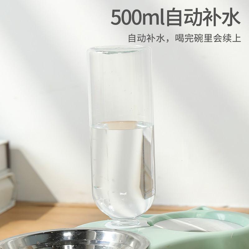Mascota gato alimentación alimentador de agua automático de recarga de agua de gato tazón de agua anti-Golpe de arroz tazón de cuello de protección tazón de gato doble tazón