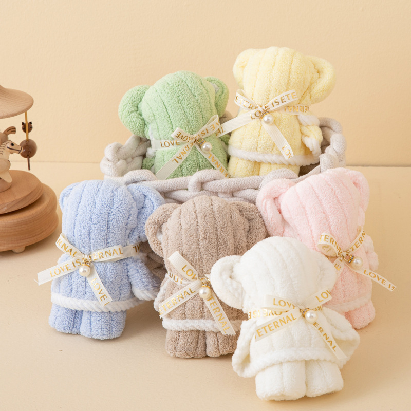 クマのお土産タオル 新細ストリップ子供用タオル 結婚式開店記念品 新年 クリスマス ギフト|undefined