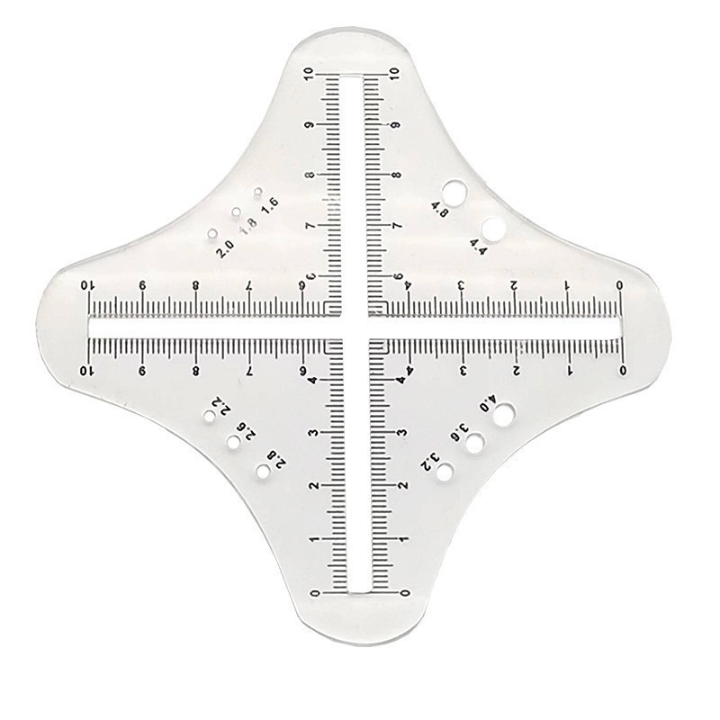 Diseño de prendas de vestir acrílico 90 ° regla de costura de tela de corte de tela doble regla de patrón de tela de corte