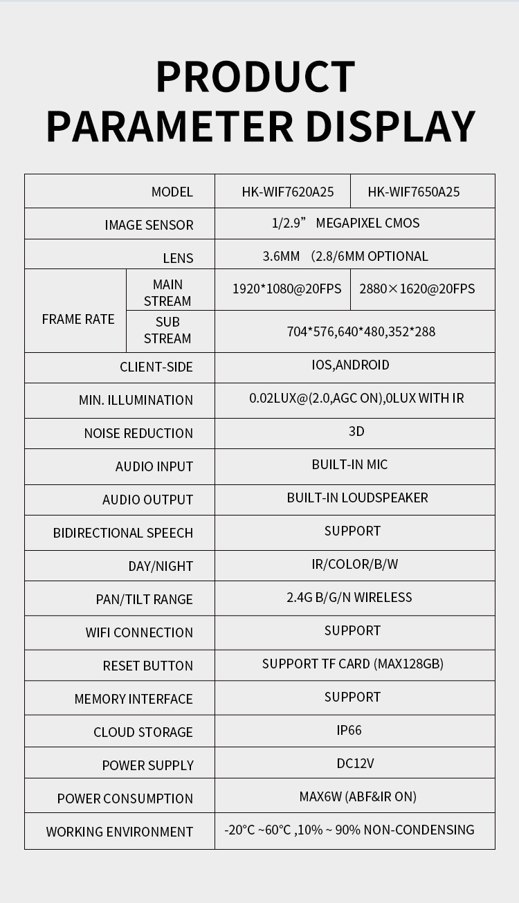 Kaynak üretici HD WiFi IP iç ve dış mekan güvenlik kameraları cep telefonu uzaktan alarm push