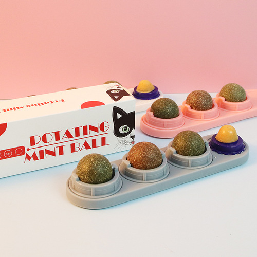 Catnip spinning ball, cat self-pleasure toy manufacturer, teeth cleaning, chewing wood, polygonum, mint cat snacks