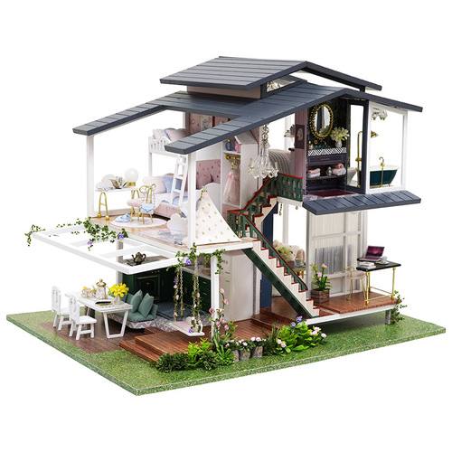 Zhiquwu new DIY cabin Monet Garden French style villa architectural model birthday gift for women