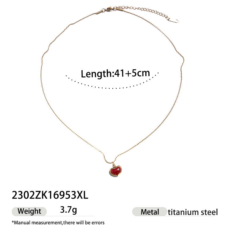 Collar de acero inoxidable de Tayna Europa y América de lujo ligero manuscrito conjunto de joyas de amor universal nicho transfronterizo joyas calientes image 3