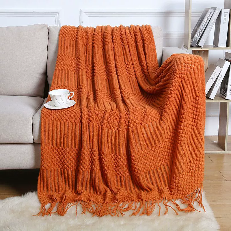 Duvet for sleep, knitted sofa, boho style