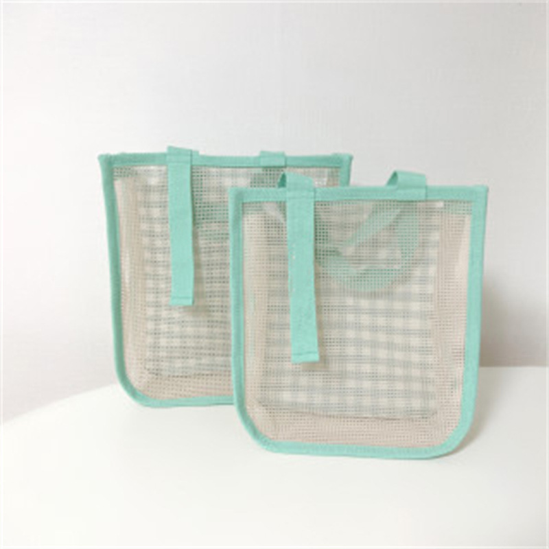 新款日系透明布质手提包  清新简约收纳包 旅行便携大容量手提包