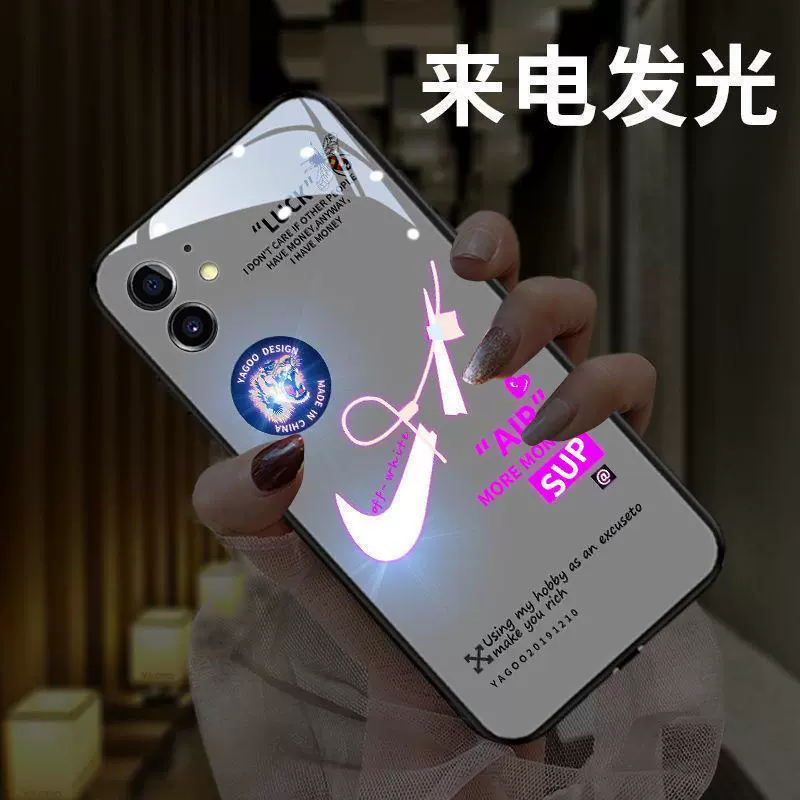 适用苹果14手机壳iPhone15plus新款17发光13登机牌12mini英文16潮