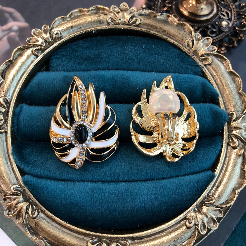 Enamel, Plating, Inlay Design Ethnic Style Style Wholesale Jewelry Ethnic Style Color Block Alloy Rhinestones Gold Plated Enamel Plating Inlay Earrings Brooches