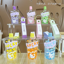 水晶泡泡珠吸吸乐入油流沙钥匙扣创意亚克力液体挂件包包挂饰小礼