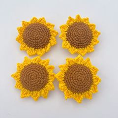 现货7圈12瓣手工编织向日葵花头10cm毛线仿真针织花批发太阳花