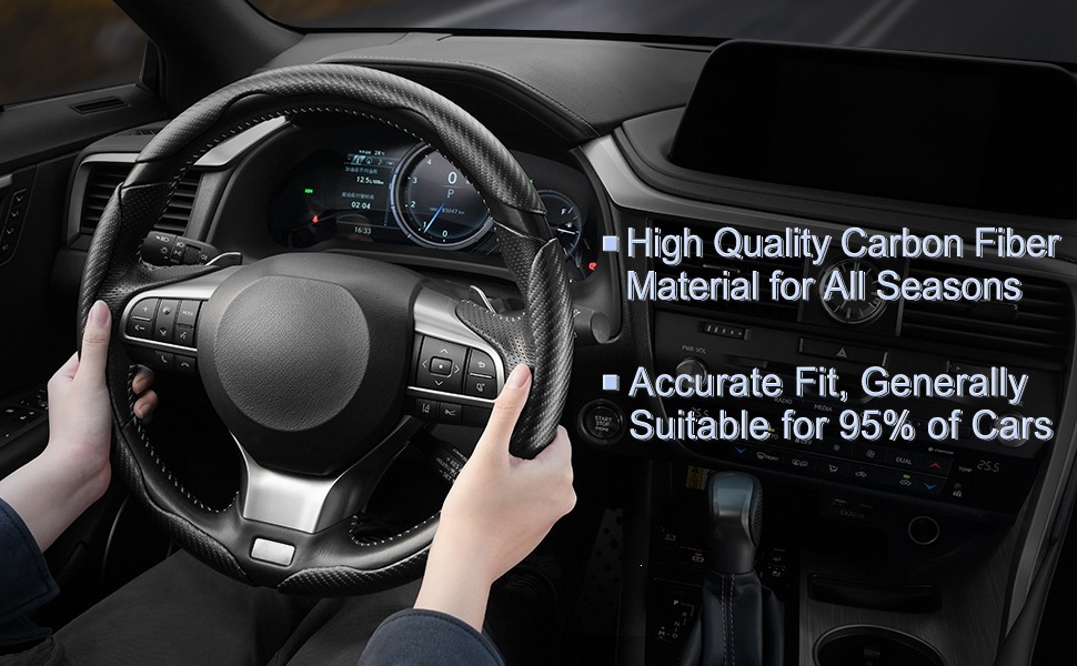 New Style Steering Wheel Clip-On Racing-Grade Carbon Fiber Butterfly Design Three-Piece Steering Wheel Cover with Anti-Slip and Wear-Resistant Design