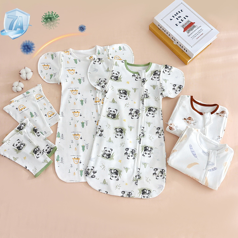 Baby Anti-Jump Sleeping Bag Surrender Style Spring & Fall Small Month-Old Baby Sleeping Newborn All Year Round Universal Category a Pure Cotton