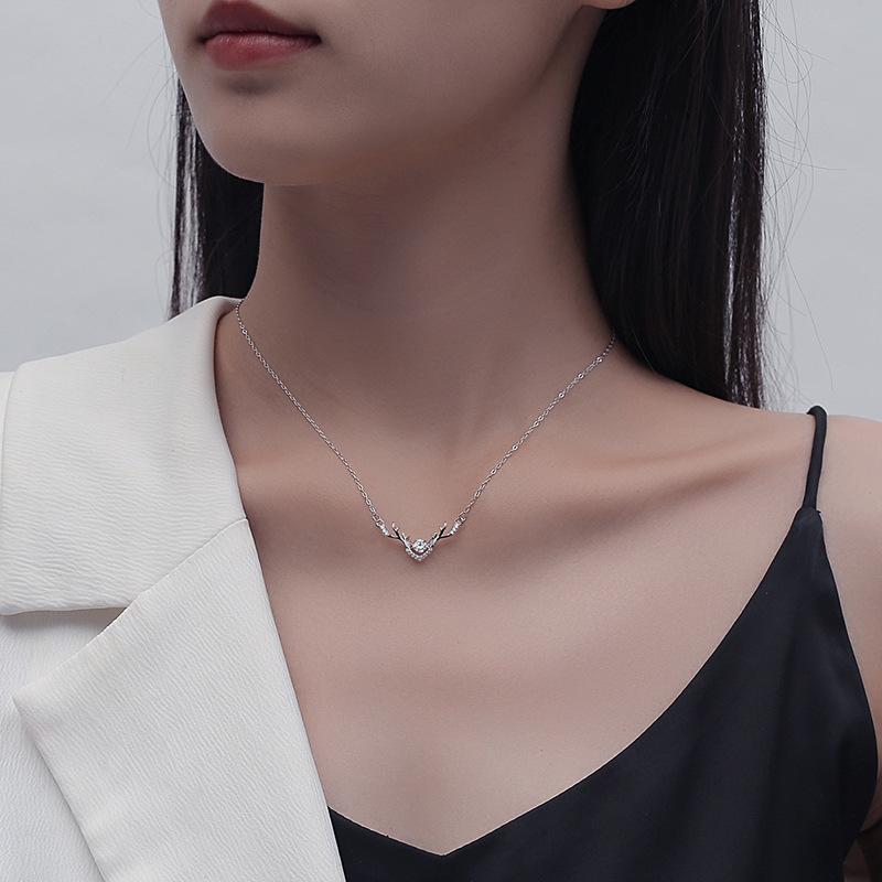 S925 collar de plata esterlina Yilu usted collar inteligente de las mujeres de estilo japonés y coreano móvil cadena clavícula regalo de Navidad