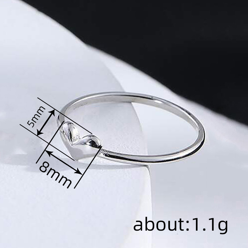 5g Weight Wholesale Jewelry Casual Simple Style Heart Shape Copper Plating Rings