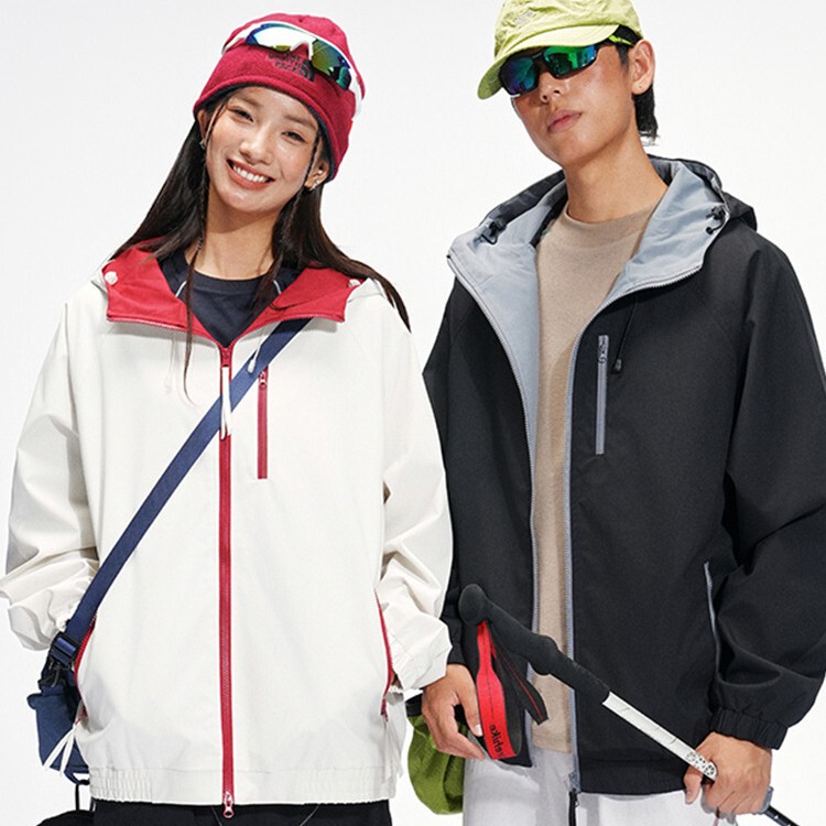 山系户外冲锋衣男女款2025新款超好看多巴胺徒步登山撞色夹克外套|undefined