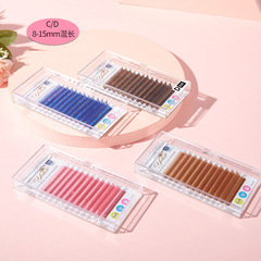 Mixed 0.07mm Color Eyelash Extensions Natural Large Capacity Dense Single Rooted Round Hair Wedge Eyelashes Wholesale